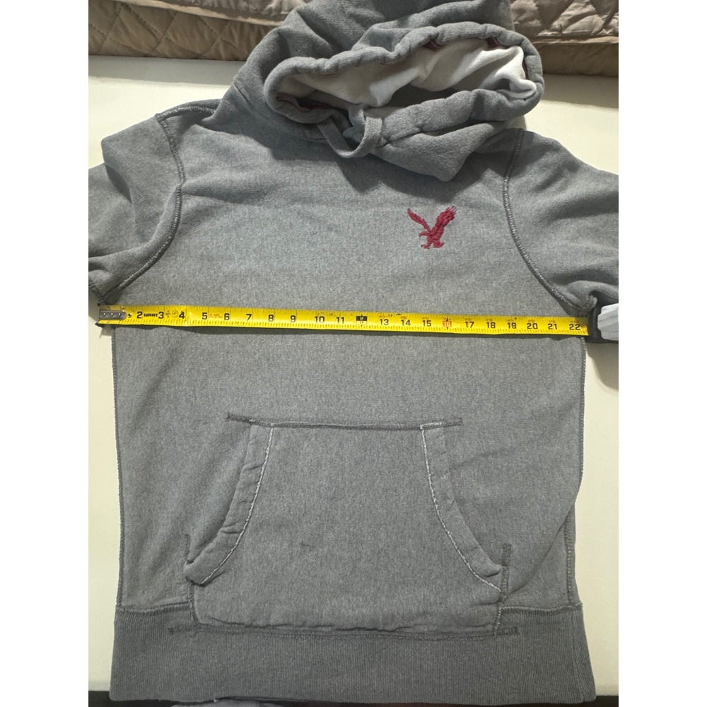 American Eagle Eagle Fleece Gray Pullover Hoodie Men's Medium M - Picture 6 of 9